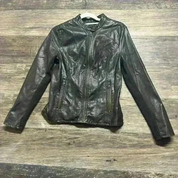 G.H. Bass & Co. Brown Faux Leather Jacket - Picture 1 of 4